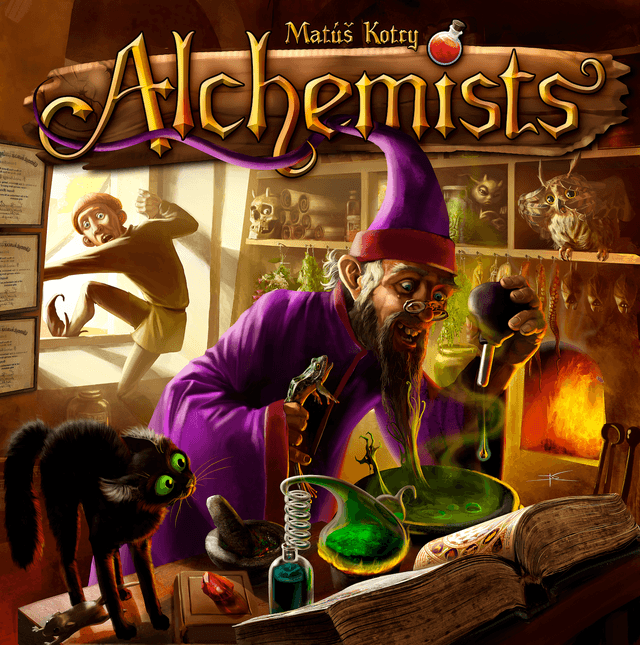 Portada juego de mesa Alquimistas