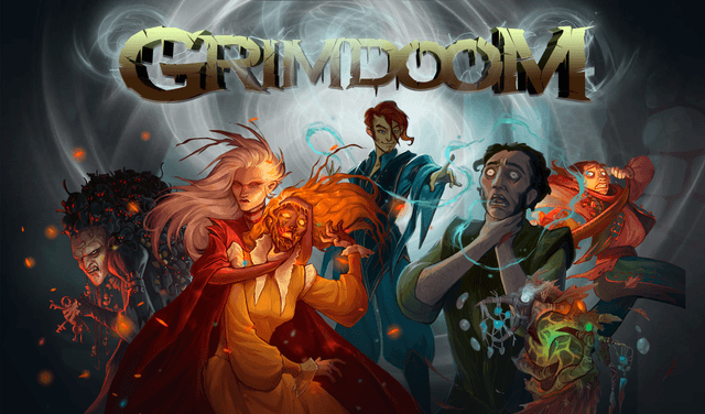 Portada juego de mesa Grim Doom