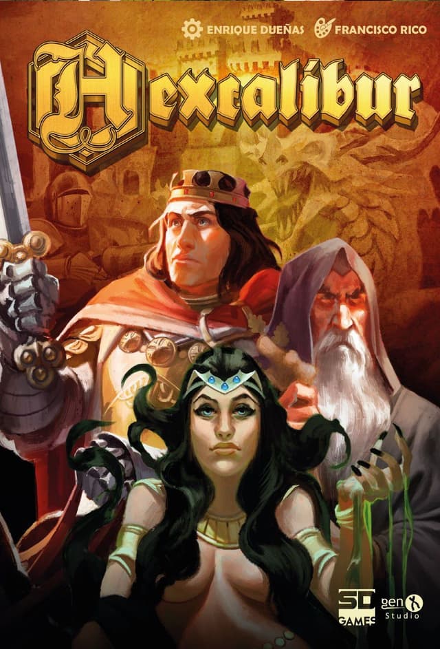 Portada juego de mesa Hexcalibur