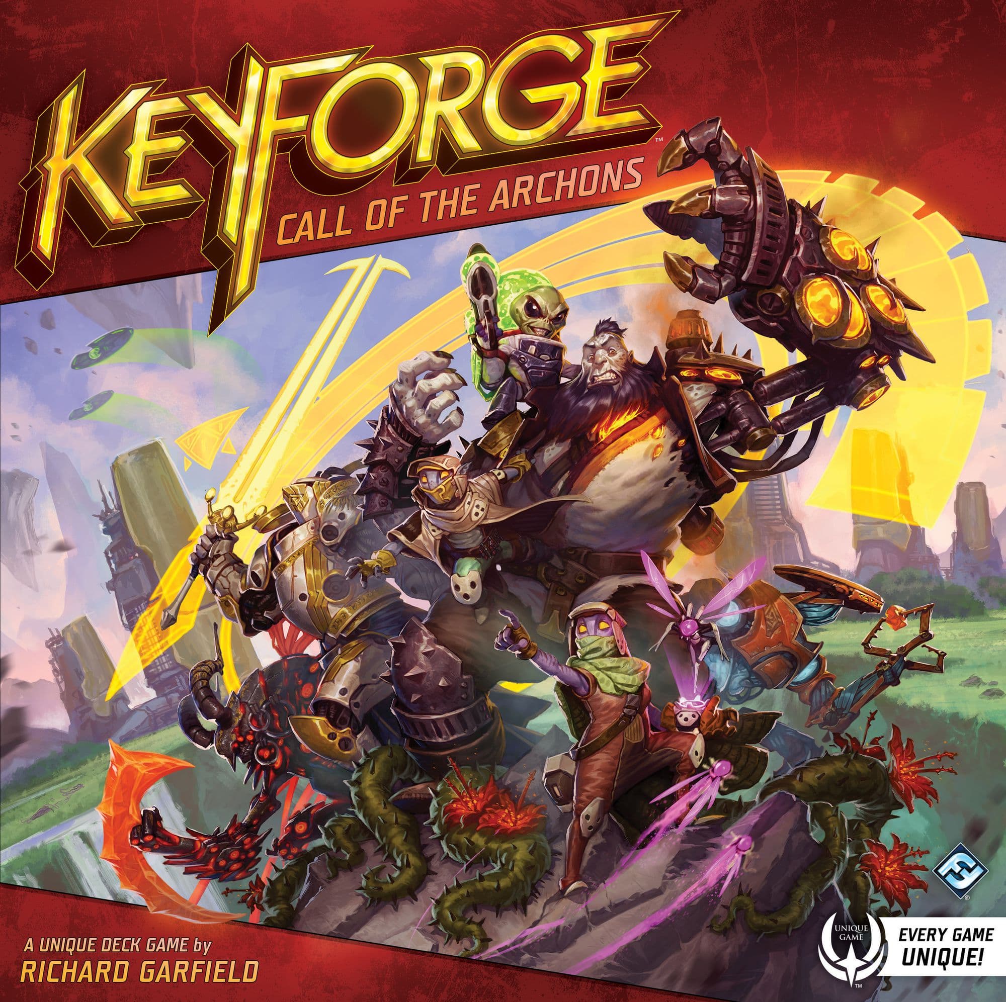 Portada juego de mesa Keyforge: La llamada de los Arcontes