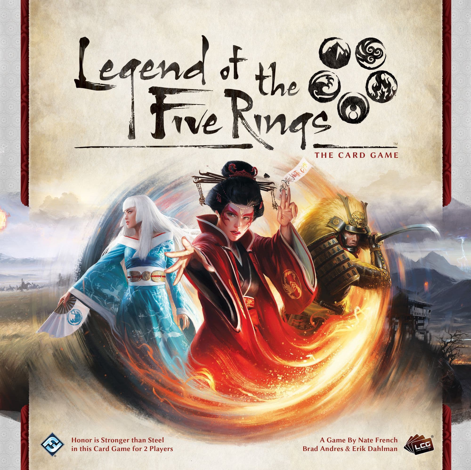 Portada juego de mesa La Leyenda de los Cinco Anillos: El Juego de Cartas