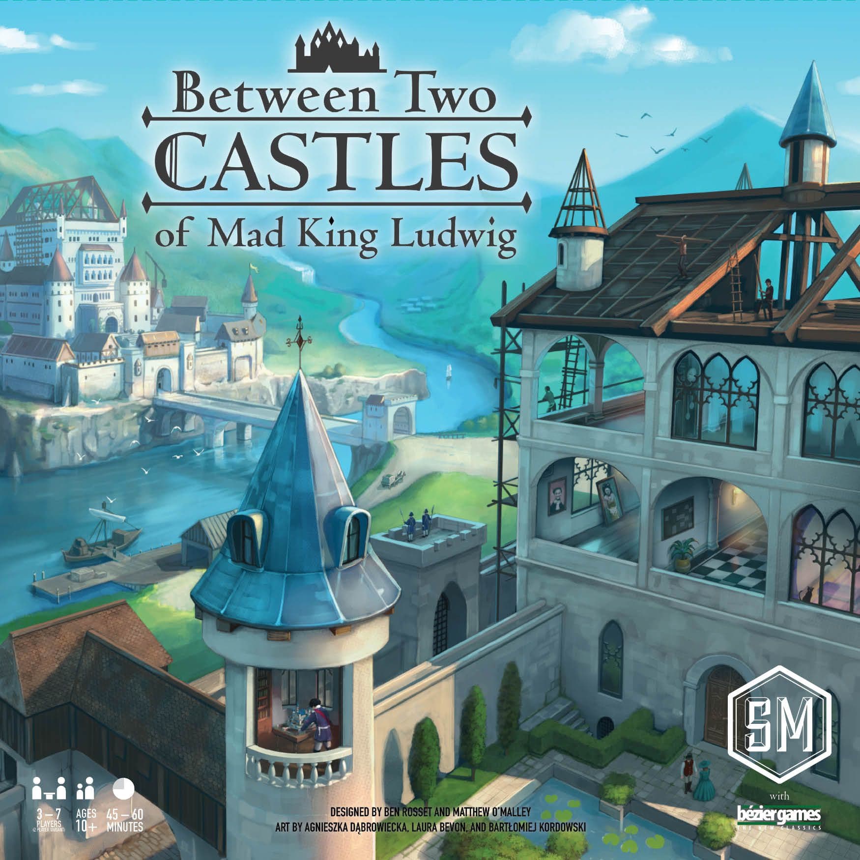Portada juego de mesa Entre dos Castillos del Rey Loco Ludwig