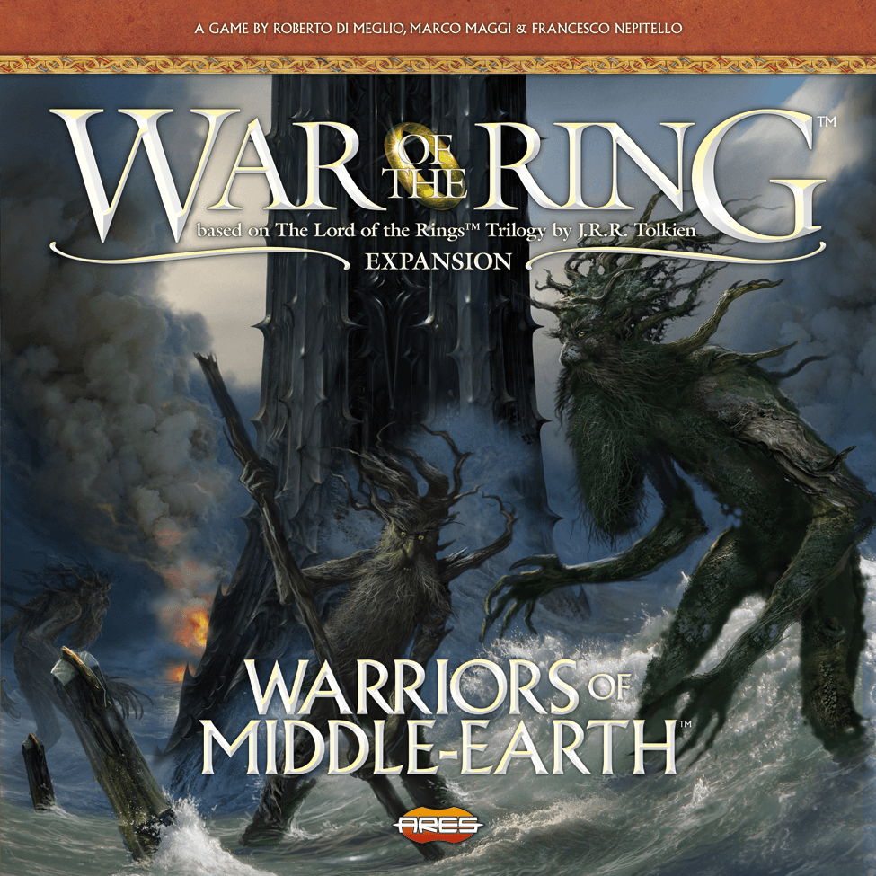 Portada juego de mesa Guerra del Anillo: Guerreros de la Tierra Media