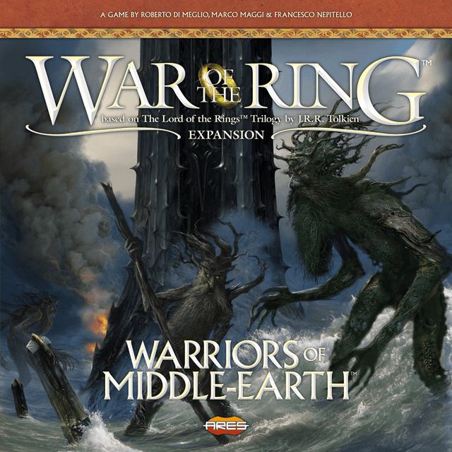 Portada juego de mesa Guerra del Anillo: Guerreros de la Tierra Media