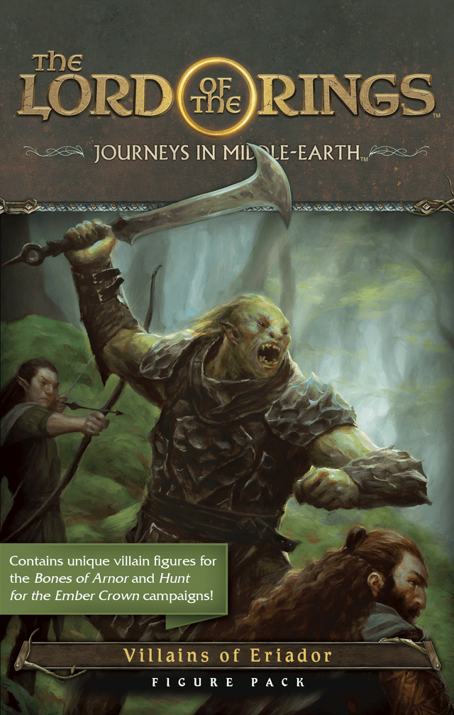 Portada juego de mesa El Señor de los Anillos: Viajes por la Tierra Media – Pack de figuras Villanos de Eriador