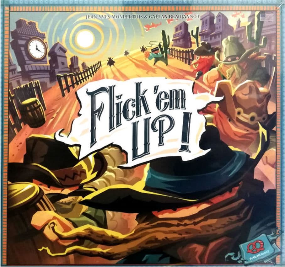 Portada juego de mesa Flick 'em Up!: Tierra de Forajidos