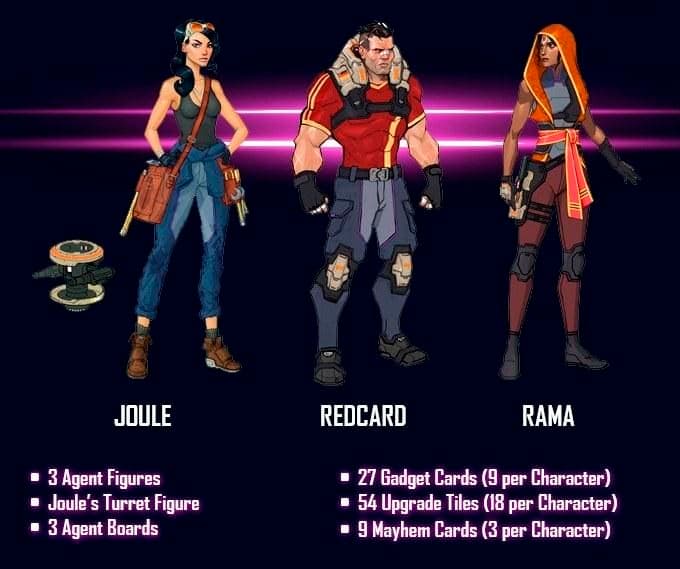 Portada juego de mesa Agents of Mayhem: Bombshells Team