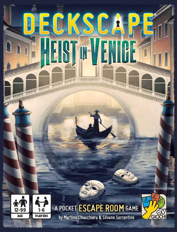 Portada juego de mesa ¡Escapa! Golpe en Venecia