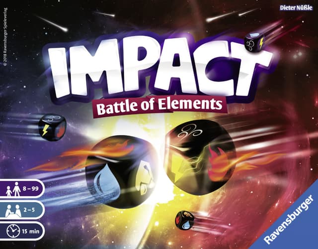 Portada juego de mesa Impact: La Batalla de los Elementos