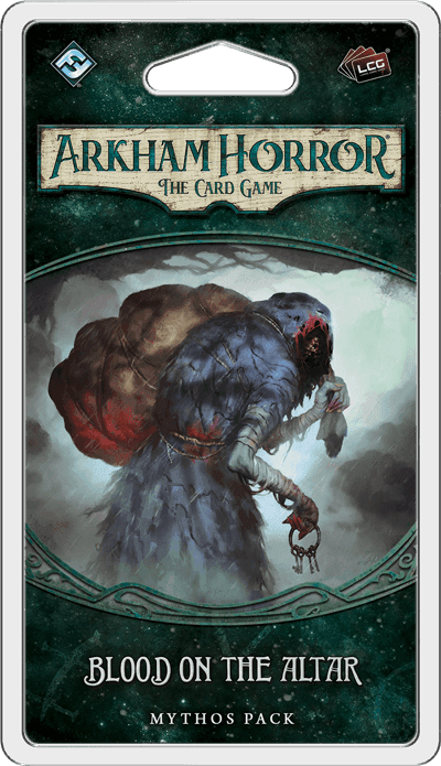 Portada juego de mesa Arkham Horror: El Juego de Cartas – Sangre en el Altar: Paquete de Mitos