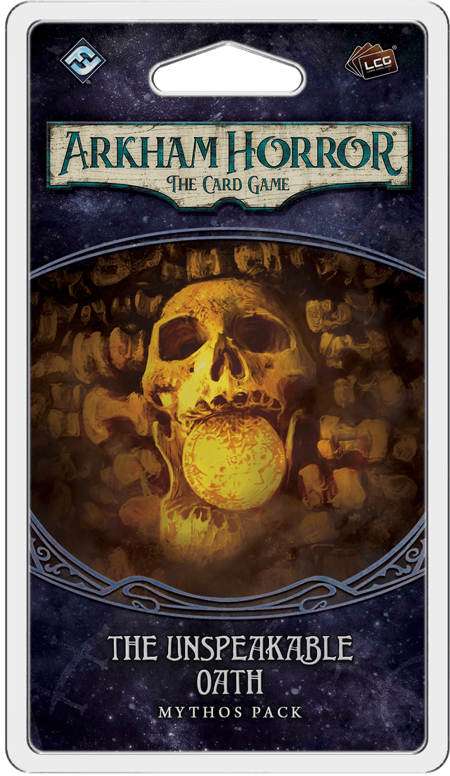 Portada juego de mesa Arkham Horror: El Juego de Cartas – El Juramento Inconfesable: Pack de Mitos