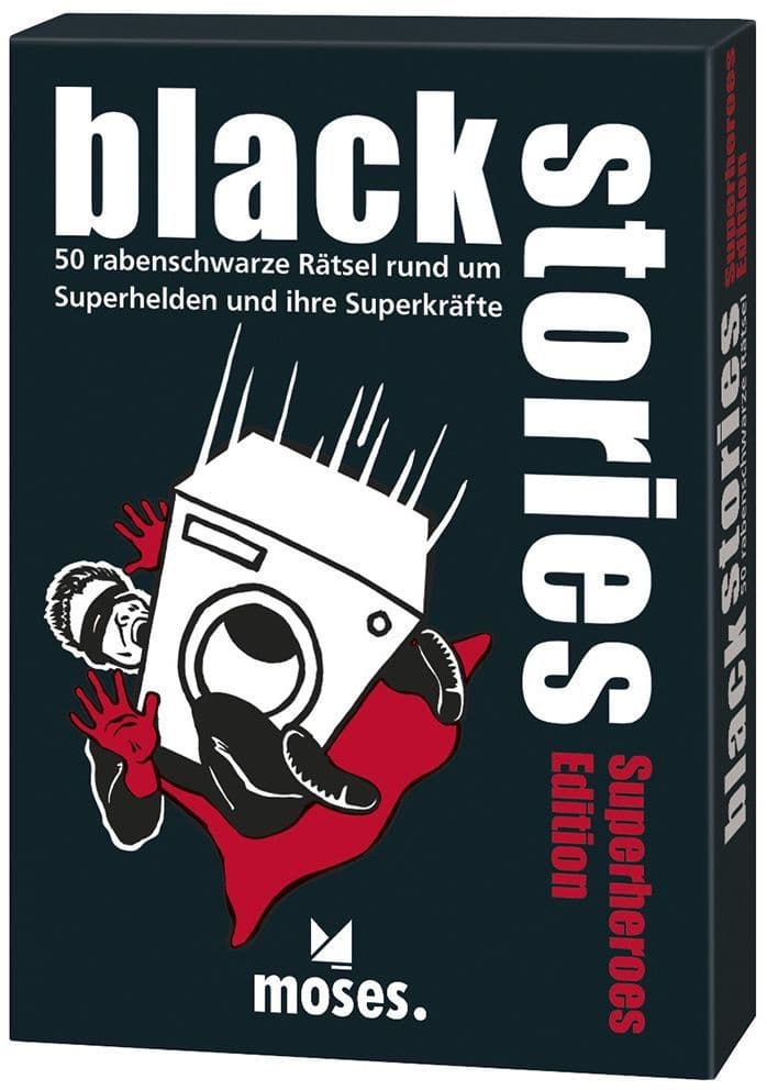 Portada juego de mesa Black Stories: Edición Superhéroes