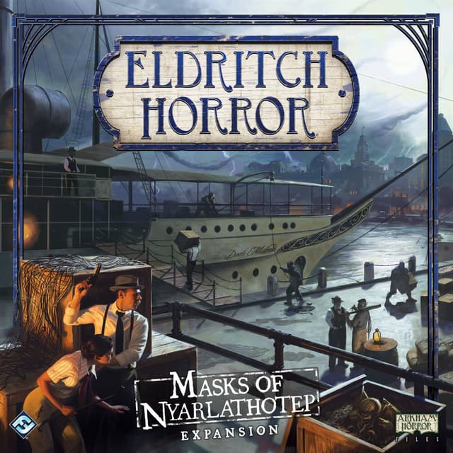 Portada juego de mesa Eldritch Horror: Las Máscaras de Nyarlathotep