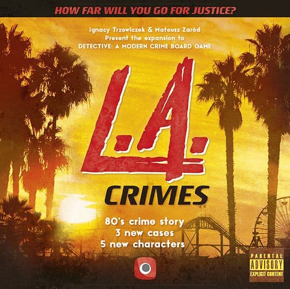 Portada juego de mesa Crímenes en L.A