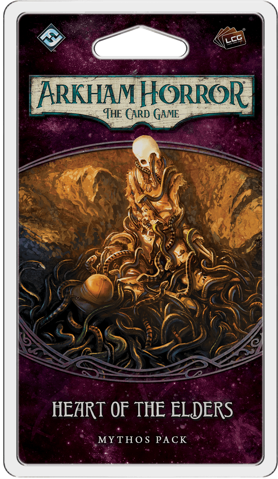 Portada juego de mesa Arkham Horror: El Juego de Cartas – El Corazón de los Ancianos: Pack de Mitos