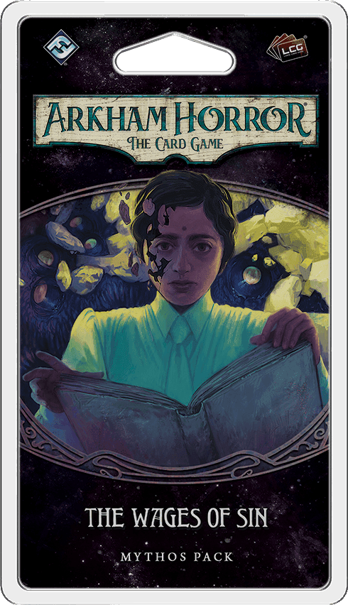 Portada juego de mesa Arkham Horror: El Juego de Cartas – La Paga del Pecado: Pack de Mitos