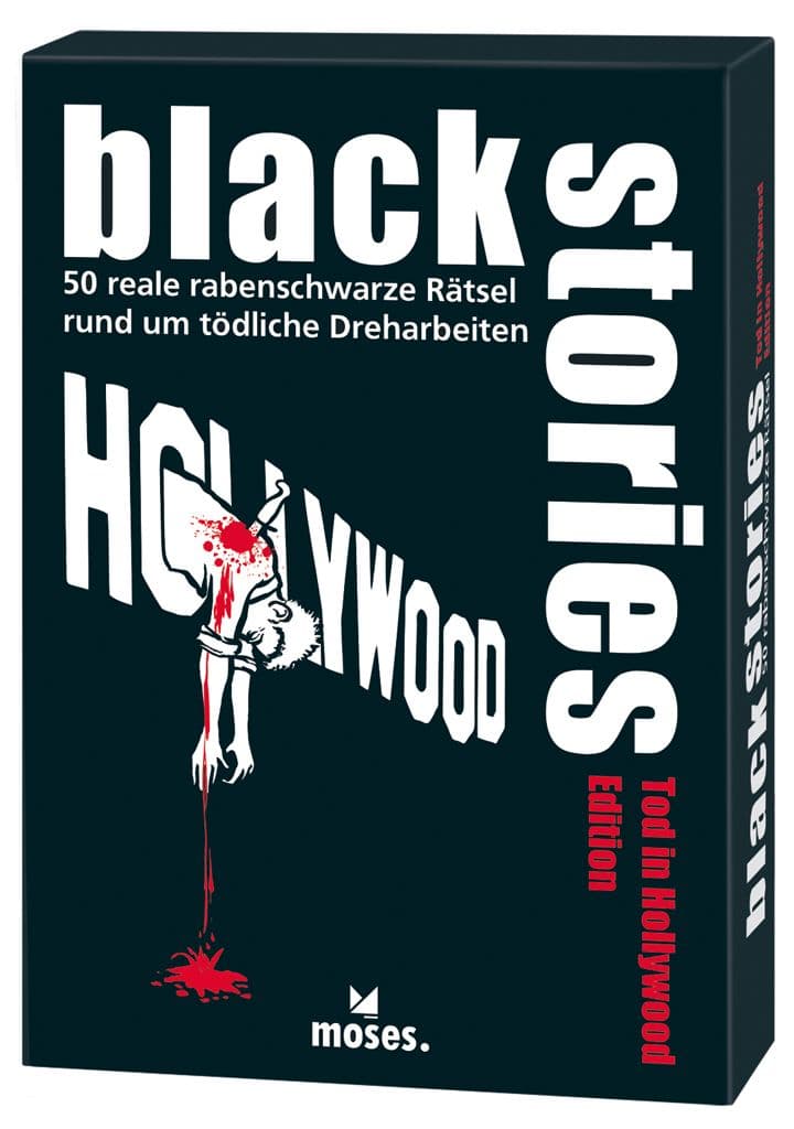 Portada juego de mesa Black Stories: Tod in Hollywood Edition