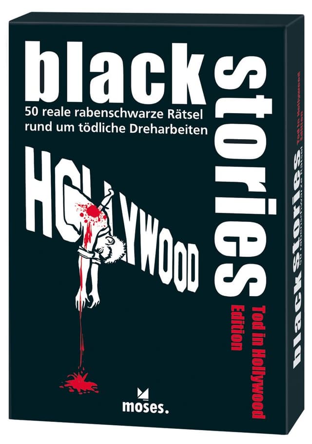 Portada juego de mesa Black Stories: Tod in Hollywood Edition