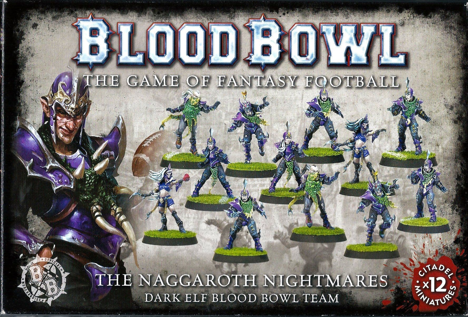 Portada juego de mesa Blood Bowl (2016 edition): The Naggaroth Nightmares – Dark Elf Blood Bowl Team