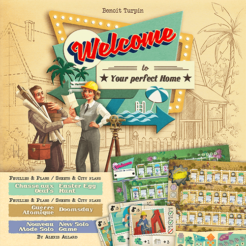 Portada juego de mesa Welcome Hacia el Perfecto Hogar: Buscando Huevos de Pascua y Guerra Atómica
