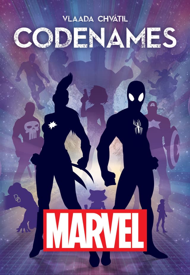 Portada juego de mesa Codenames: Marvel
