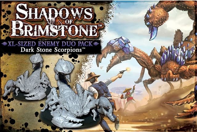 Portada juego de mesa Shadows of Brimstone: Dark Stone Scorpions XL-Sized Enemy Duo Pack