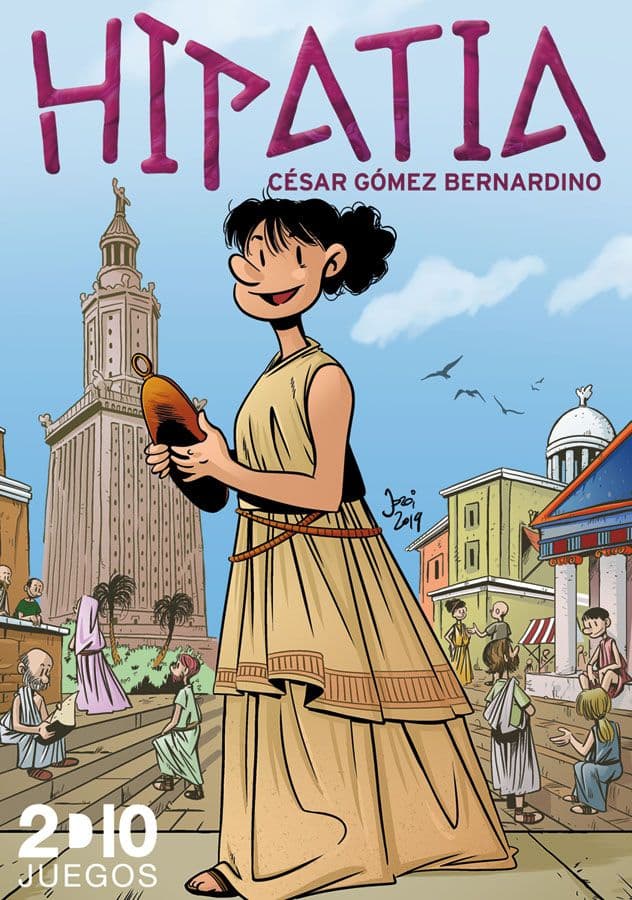 Portada juego de mesa Hipatia