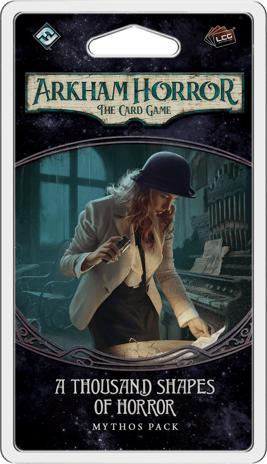 Portada juego de mesa Arkham Horror: El Juego de Cartas – Mil Formas de Horror: Pack de Mitos