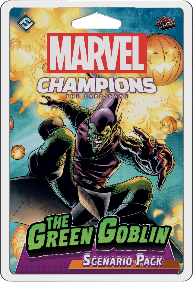 Portada juego de mesa Marvel Champions: El Juego de Cartas – El Duende Verde Pack de Escenarios
