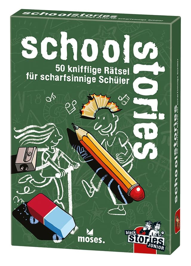 Portada juego de mesa Black Stories Junior: School Stories