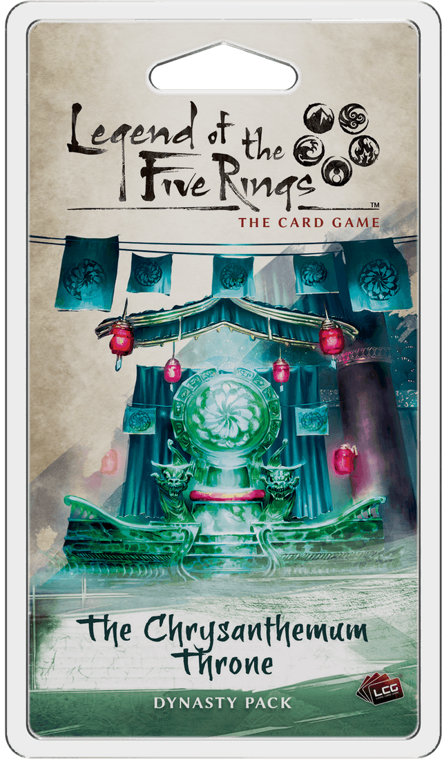 Portada juego de mesa La Leyenda de los Cinco Anillos: El Juego de Cartas – El Trono de Crisantemo