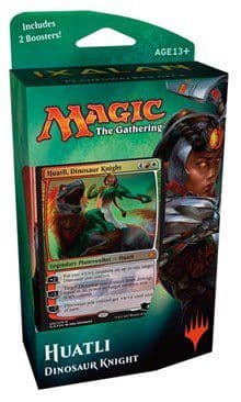 Portada juego de mesa Magic: The Gathering – Ixalan Planeswalker Deck: Huatli Dinosaur Knight