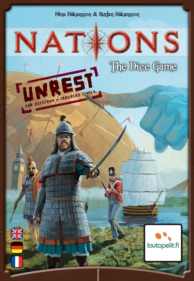 Portada juego de mesa Nations: The Dice Game – Unrest