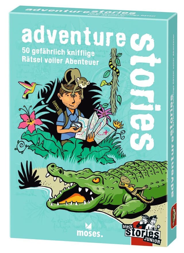 Portada juego de mesa Black Stories Junior: Adventure Stories