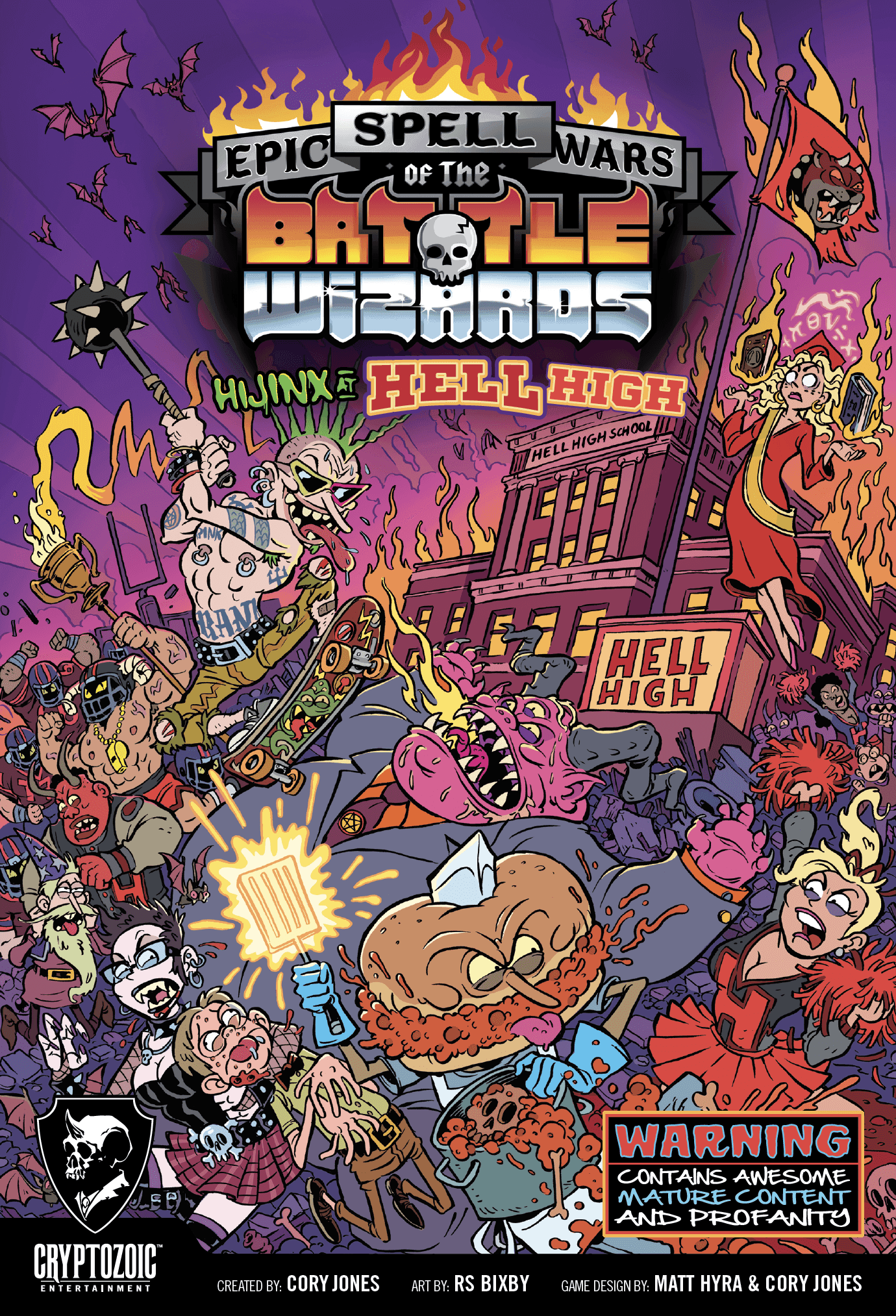Portada juego de mesa Epic Spell Wars of the Battle Wizards: Hijinx at Hell High