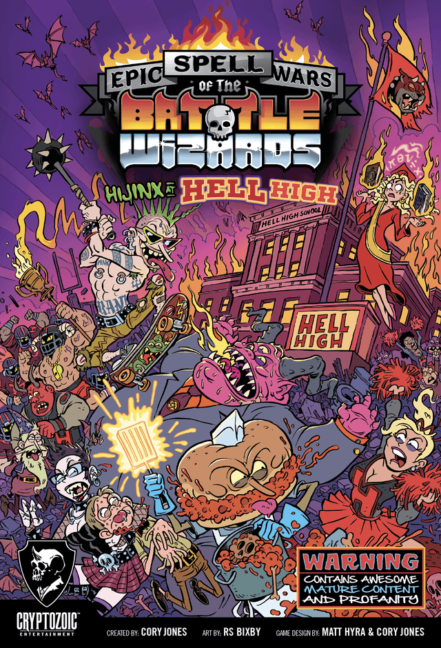 Portada juego de mesa Epic Spell Wars of the Battle Wizards: Hijinx at Hell High