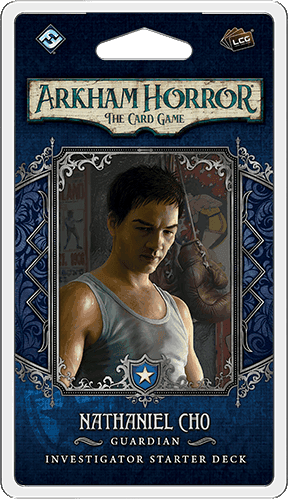 Portada juego de mesa Arkham Horror: El Juego de Cartas – Nathaniel Cho: Mazo Inicial de Investigador