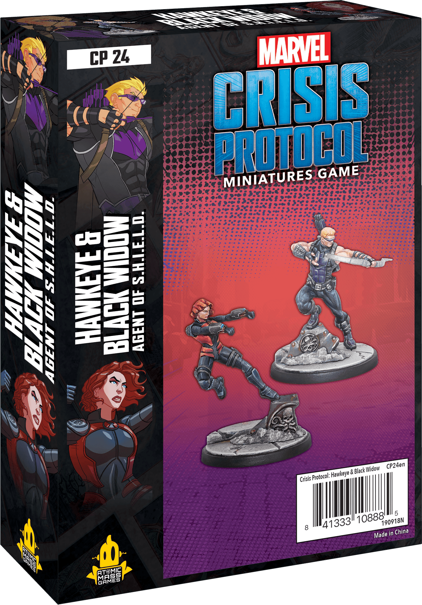 Portada juego de mesa Marvel: Crisis Protocol – Hawkeye & Black Widow, Agent of S.H.I.E.L.D.