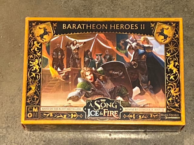 Portada juego de mesa A Song of Ice & Fire: Tabletop Miniatures Game – Baratheon Heroes II