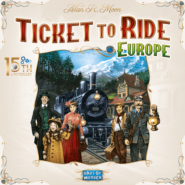 Portada juego de mesa ¡Aventureros al Tren! Europa 15 Aniversario