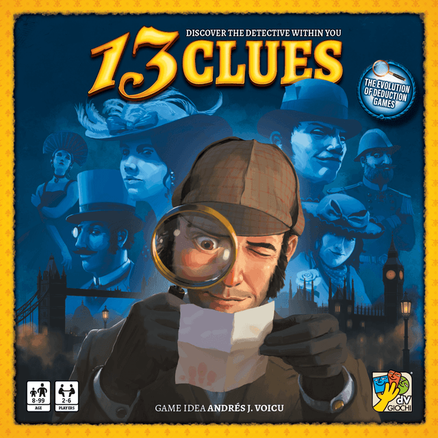 Portada juego de mesa 13 Pistas
