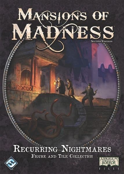 Portada juego de mesa Las Mansiones de la Locura: Segunda Edición – Pesadillas Recurrentes: Miniaturas y Módulos de Tablero