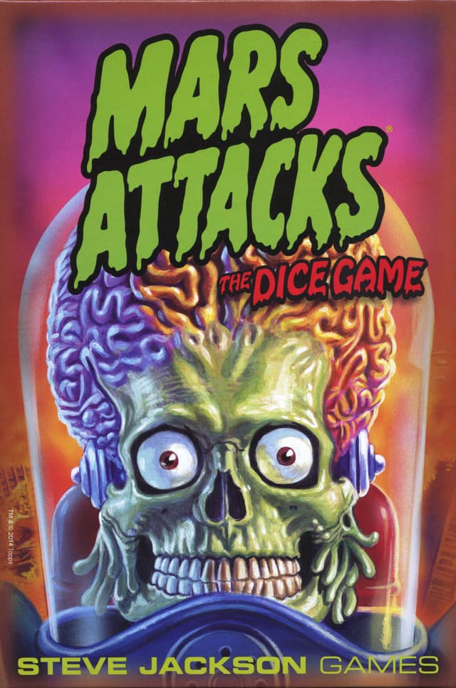 Portada juego de mesa Mars Attacks: el juego de dados