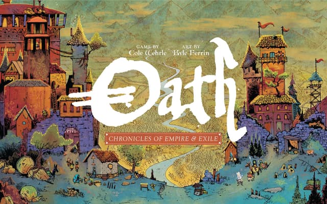 Portada juego de mesa Oath: Chronicles of Empire and Exile