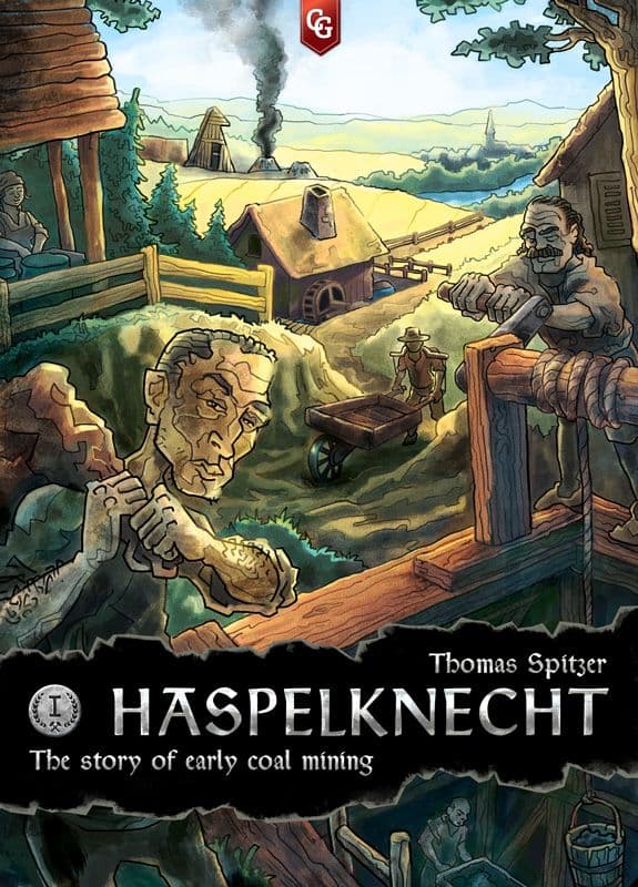 Portada juego de mesa Haspelknecht: The Story of Early Coal Mining