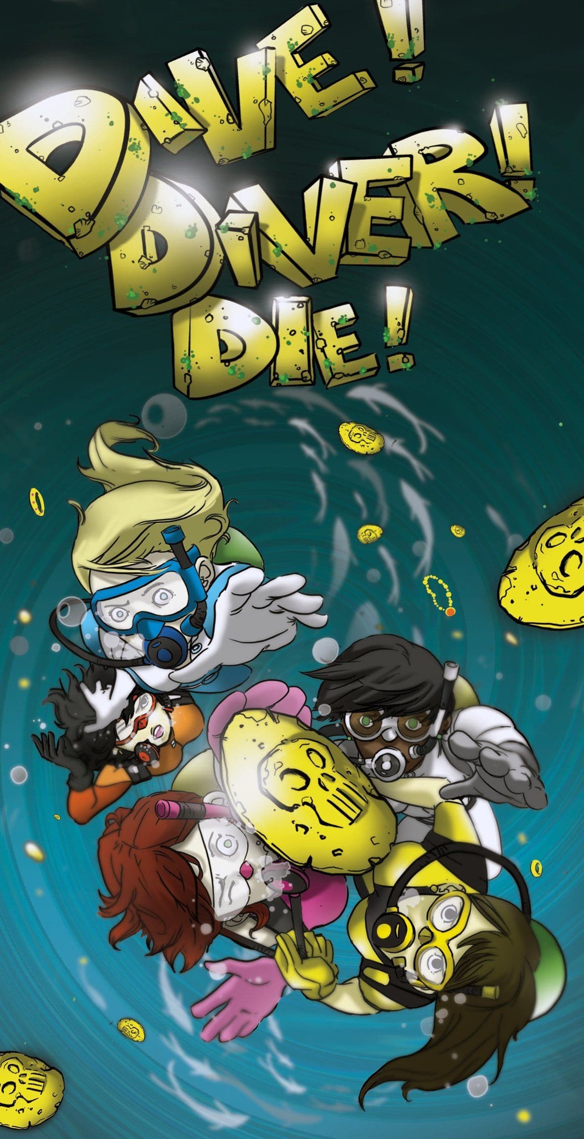Portada juego de mesa Dive! Diver! Die!