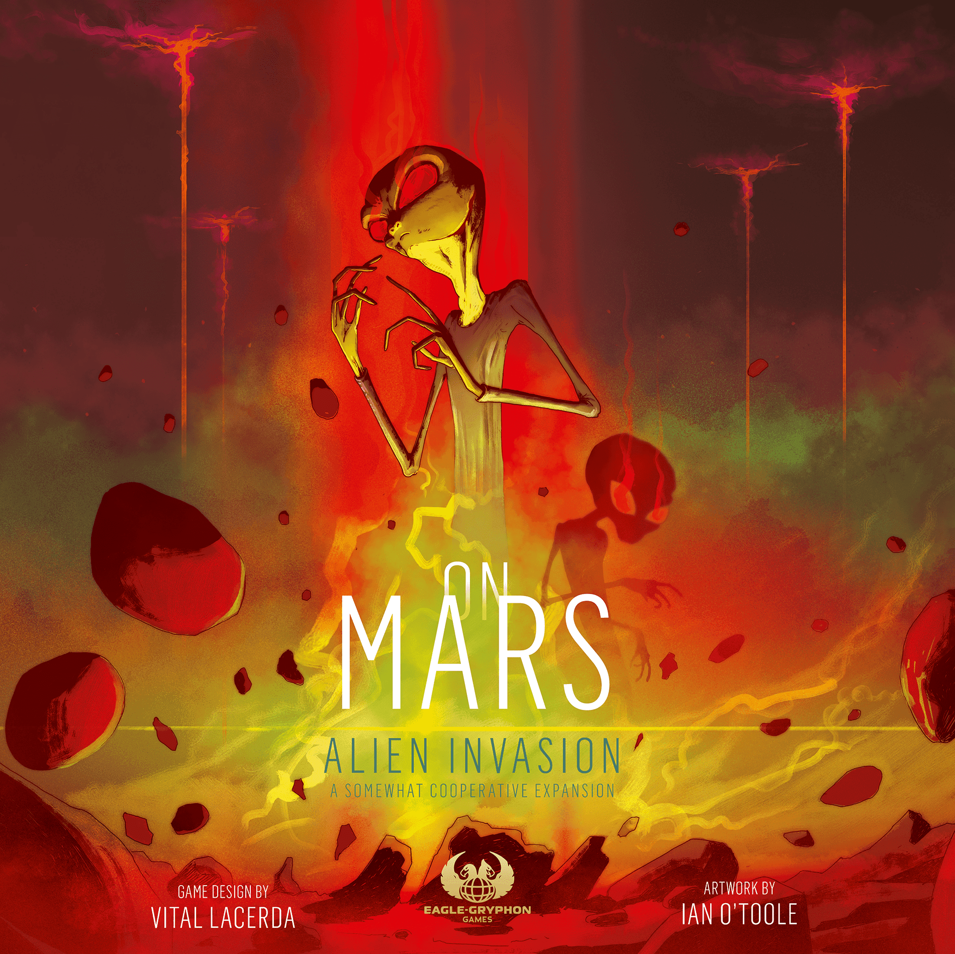 Portada juego de mesa On Mars: Invasión Alien