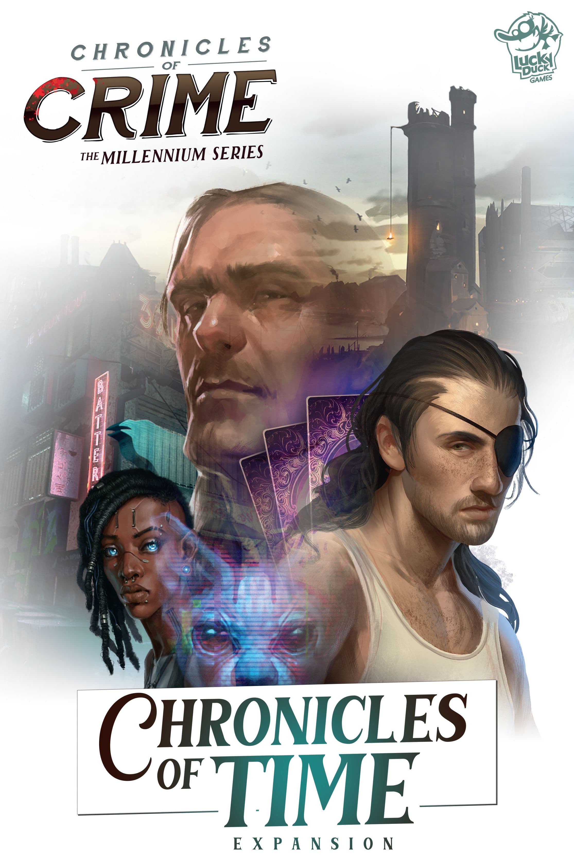 Portada juego de mesa Crónicas del Crimen: La Saga Millenium – Crónicas del Tiempo (Expansión)