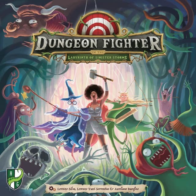 Portada juego de mesa Dungeon Fighter en el Laberinto de las Tormentas Siniestras
