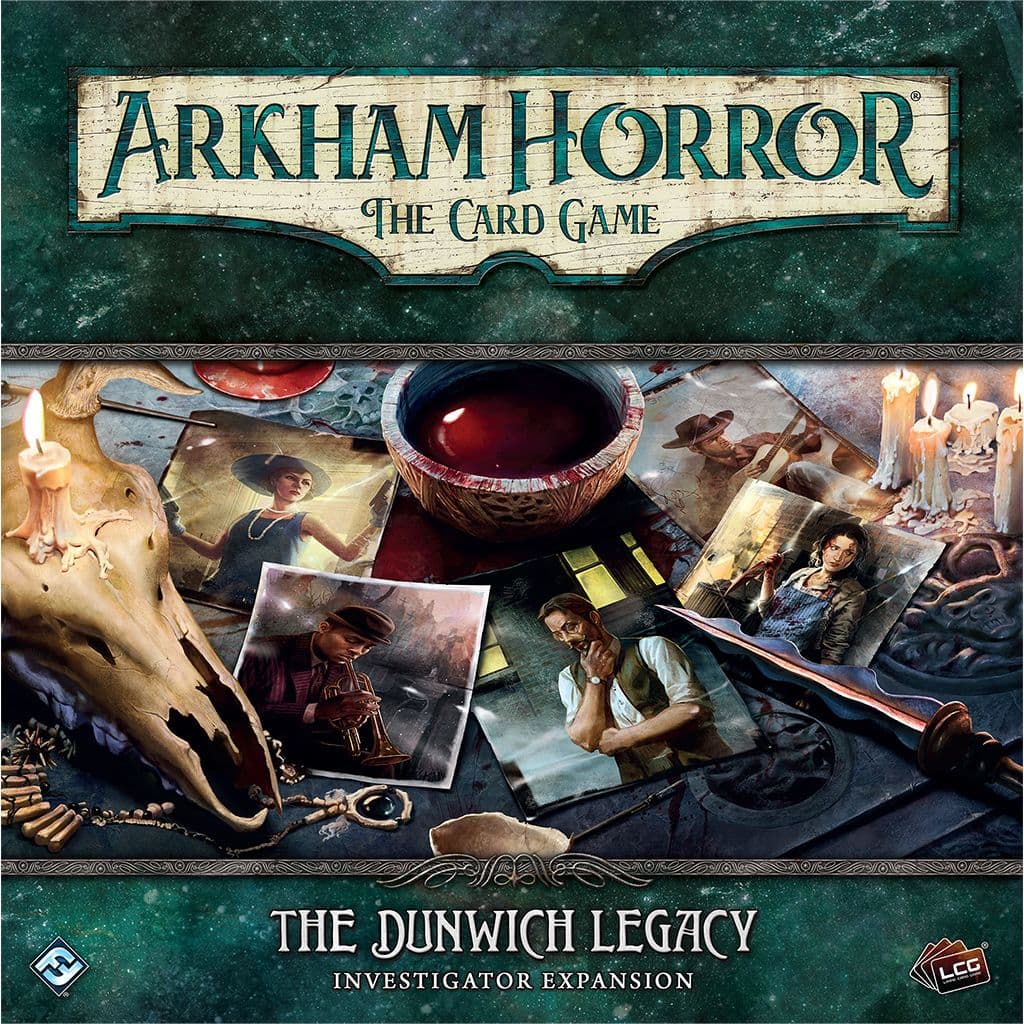 Portada juego de mesa Arkham Horror: El Juego de Cartas – El Legado de Dunwich: Expansión de Investigadores